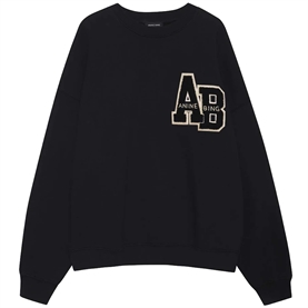 Anine Bing Miles Oversized Sweatshirt Letterman, Sort